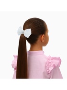 Бант для волос на резинке «Школьница», классика, 7 см, белый - Фото 2