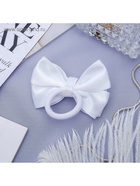 Бант для волос на резинке «Школьница», классика, 7 см, белый - Фото 4