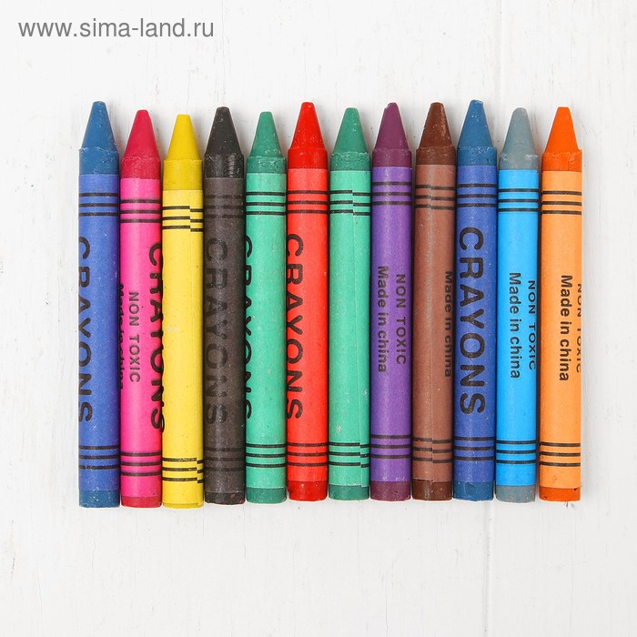Восковые карандаши, набор 6 шт, цвета МИКС - Фото 1