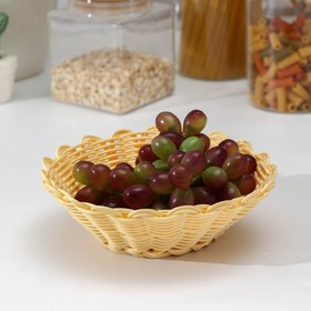 Корзинка для фруктов и хлеба Доляна «Ваниль», 17×17×6 см
