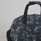 Сумка дорожная, отдел на молнии, 2 наружных кармана, длинный ремень, цвет чёрный - фото 50142668