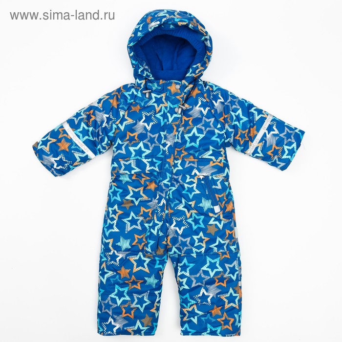 Комбинезон детский КМ13018-17, цвет синий/звёды, рост 92 см - Фото 1