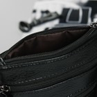 Сумка женская, отдел на молнии, 2 наружных кармана, длинный ремень, цвет чёрный - Фото 3