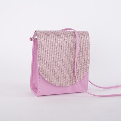 Сумка женская, отдел на магните, длинный ремень, цвет розовый