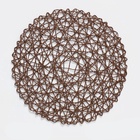 Салфетка сервировочная на стол Доляна «Одуванчик», d=38 см, коричневая - Фото 3