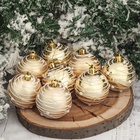 Ёлочные игрушки «Жемчужный орион», шары новогодние, d=6 см, набор 8 шт., золотистый - Фото 3