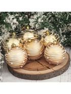 Ёлочные игрушки «Жемчужный орион», шары новогодние, d=7 см, набор 6 шт., золотистый - Фото 3