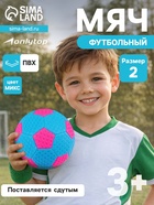Футбольный мяч, машинная сшивка, 32 панели, р. 2, PVC, МИКС - Фото 1