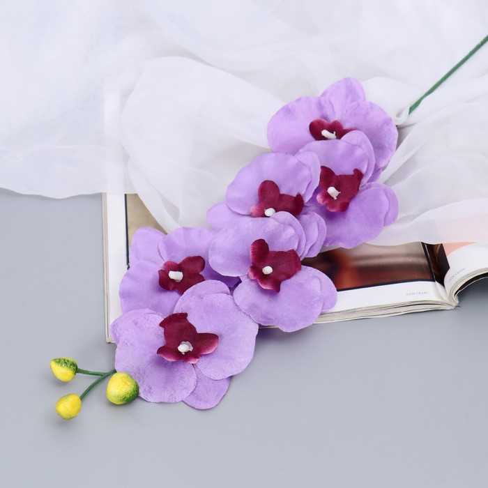 Цветок искусственный "Орхидея" 9*60 см, сиреневая - Фото 1