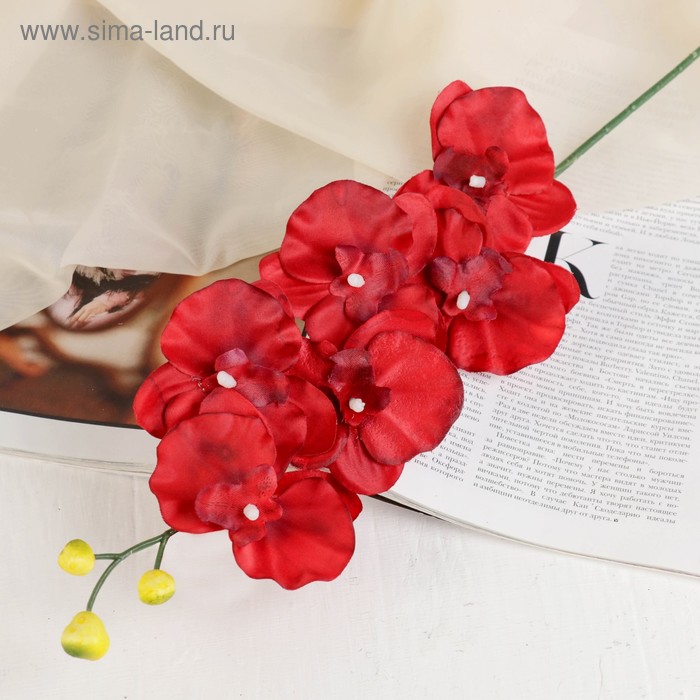 Цветок искусственный "Орхидея" 9*60 см, красная - Фото 1