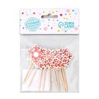 Шпажки для канапе новогодние «Снежинка», набор 12 шт., красные - Фото 2