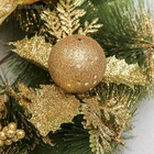 Венок новогодний d=28 см «Зимнее волшебство. С бантиком» декор золотые ягодки - Фото 3