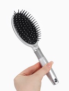 Расчёска массажная, 8×25 (±1) см, серебристая - Фото 4