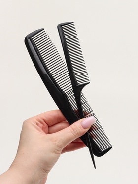 Набор расчёсок, 2 предмета, чёрный (комплект 4 шт)