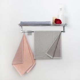 Полотенце двухстороннее «Этель. Амалия», 70×140 см, 380 г/м², 100% хлопок, серое