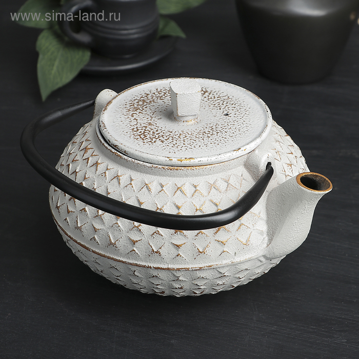 Чайник «Жангали», 900 мл, с ситом, цвет белый - Фото 1