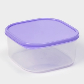 Контейнер для хранения еды Доляна, 700 мл, пластик, прозрачный, крышка сиреневая (комплект 2 шт)