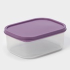 Контейнер для хранения еды Доляна, 500 мл, пластик, прозрачный, крышка фиолетовая - Фото 1