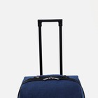 Чемодан малый 20", отдел на молнии, с расширением, наружный карман, 2 колеса, цвет синий - Фото 5