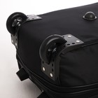 Чемодан малый 20", отдел на молнии, с расширением, наружный карман, 2 колеса, цвет чёрный - Фото 6