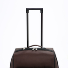 Чемодан малый 20", отдел на молнии, с расширением, наружный карман, 2 колеса, цвет коричневый - Фото 5