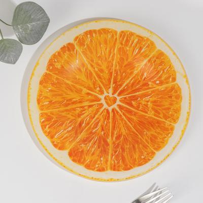 Тарелка «Апельсин», d=21,5 см, цвет оранжевый