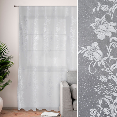 Тюль с фестоном «Этель. Восточный цветок», 150×250 см, жаккард