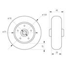 Колесо для транспортных тележек, d=125 мм - Фото 3