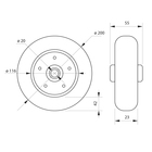 Колесо для транспортных тележек, d=200 мм - Фото 2