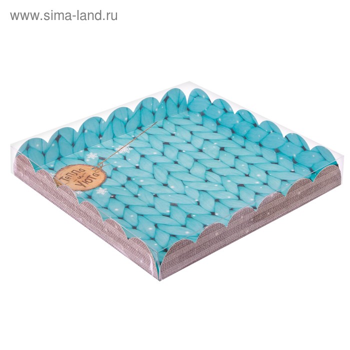 Коробка для кондитерских изделий с PVC-крышкой «Тепла и уюта», 21 х 21 х 3 см - Фото 1