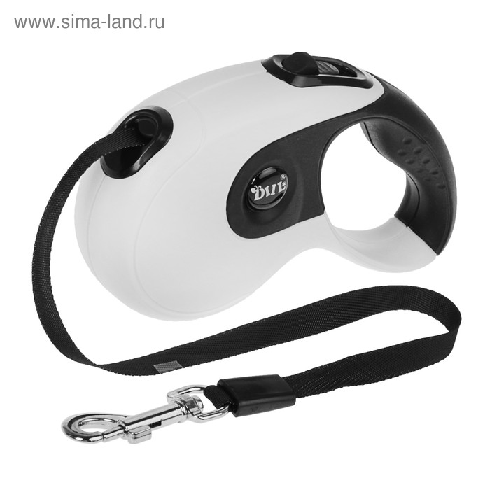 Рулетка DIIL, 3 м, до 10 кг, лента, прорезиненная ручка, белая с черным - Фото 1