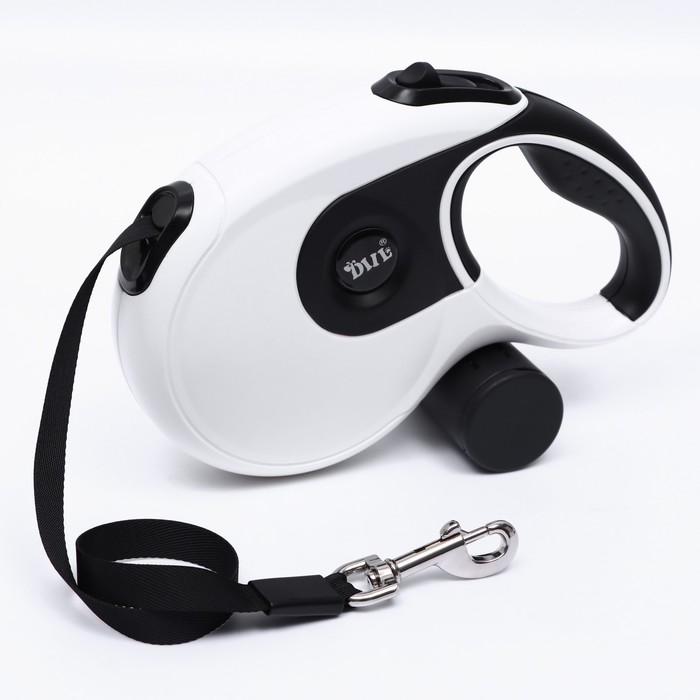 Рулетка DIIL, 8 м, до 50 кг, лента, прорезиненная ручка, белая с чёрным - Фото 1