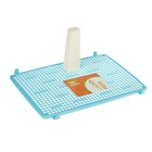 Туалет для собак, 46.5×35.5×5.5 см, со съёмным бортом, решёткой и столбиком, пластик, голубой - Фото 5