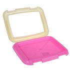 Туалет для собак 46.5×35.5×5.5 см, со съемным бортом, решеткой и столбиком, розовый - Фото 3