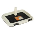 Туалет для собак 46.5×35.5×5.5 см, со съёмным бортом, решёткой и столбиком, пластик, чёрный - Фото 1