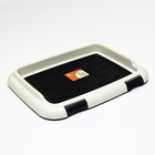 Туалет для собак 46,5 х 35,5 х 5,5 см, со стенкой, съёмной решеткой и столбиком, чёрный - Фото 7