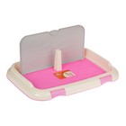 Туалет для собак 67 х 46 х 8 см, со стенкой, съемной решеткой и столбиком, розовый - Фото 1