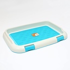 Туалет для собак, 67×46×8 см, со стенкой, съёмной решеткой и столбиком, пластик, голубой - Фото 7