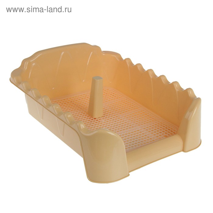 Туалет «Риф» со столбиком, для собак, 55×40 см, бежевый - Фото 1