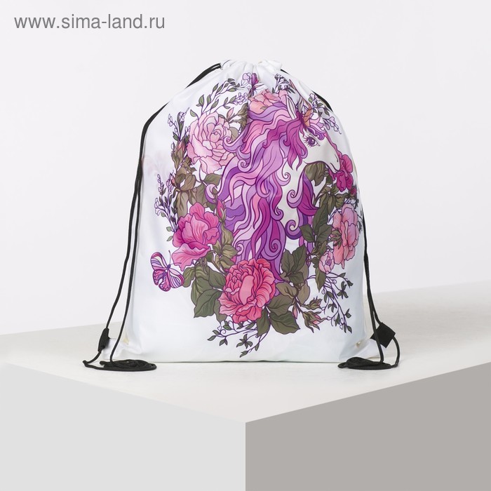 Мешок для обуви, отдел на шнурке, цвет белый - Фото 1