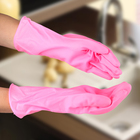 Перчатки хозяйственные защитные Доляна, суперпрочные, размер L, ПВХ, 85 гр, цвет розовый - Фото 1