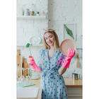 Перчатки хозяйственные Доляна, суперпрочные, размер L, ПВХ, розовые - Фото 3