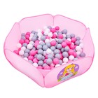 Шарики для сухого бассейна с рисунком, диаметр шара 7,5 см, набор 150 штук, цвет розовый, белый, серый - фото 9554251