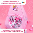 Шарики для сухого бассейна с рисунком, диаметр шара 7,5 см, набор 60 штук, цвет розовый, белый, серый - фото 9554258