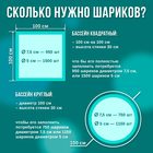 Шарики для сухого бассейна с рисунком, диаметр шара 7.5 см, набор 30 штук, цвет бирюзовый, белый, серый - Фото 2