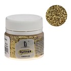 Декор блестки LUXART LuxGlitter (сухие), 20 мл, золото крупное - Фото 1