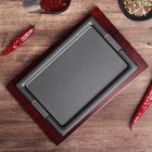 Сковорода 27х18х2 см "Прямоугольник. Змейка", на деревянной подставке - Фото 1