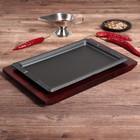 Сковорода 27х18х2 см "Прямоугольник. Змейка", на деревянной подставке - Фото 2