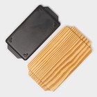 Сковорода «Прямоугольник», 23.5×12×3 см, с ручками, на деревянной подставке, индукция, чугун, чёрная - Фото 5