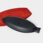 Сковорода чугунная на деревянной подставке «Рыбка», 30×13×3 см, цвет чёрный - Фото 6